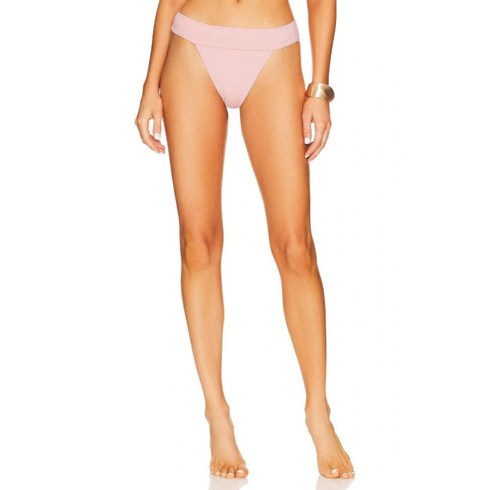 WeWoreWhat Cheeky High Leg Bikini Bottom in Solid Baby Pink Medium New Womens